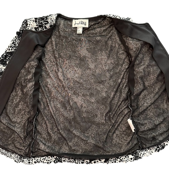 Joseph Ribkoff Textured Stretchy Sequin Embellished Zip Front Jacket Womens 8 - Picture 10 of 16